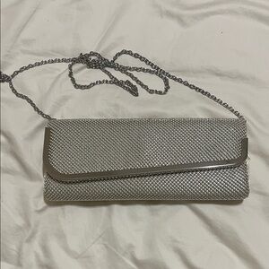 Jessica McClintock Silver Mesh Clutch